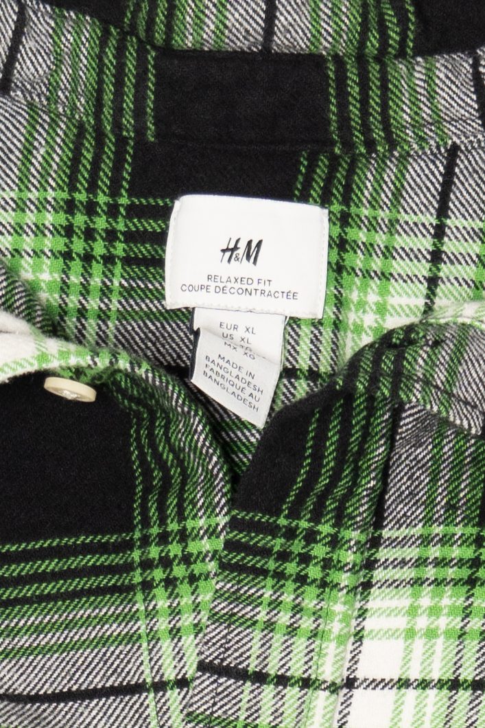 Green And Black H&M Flannel Shirt