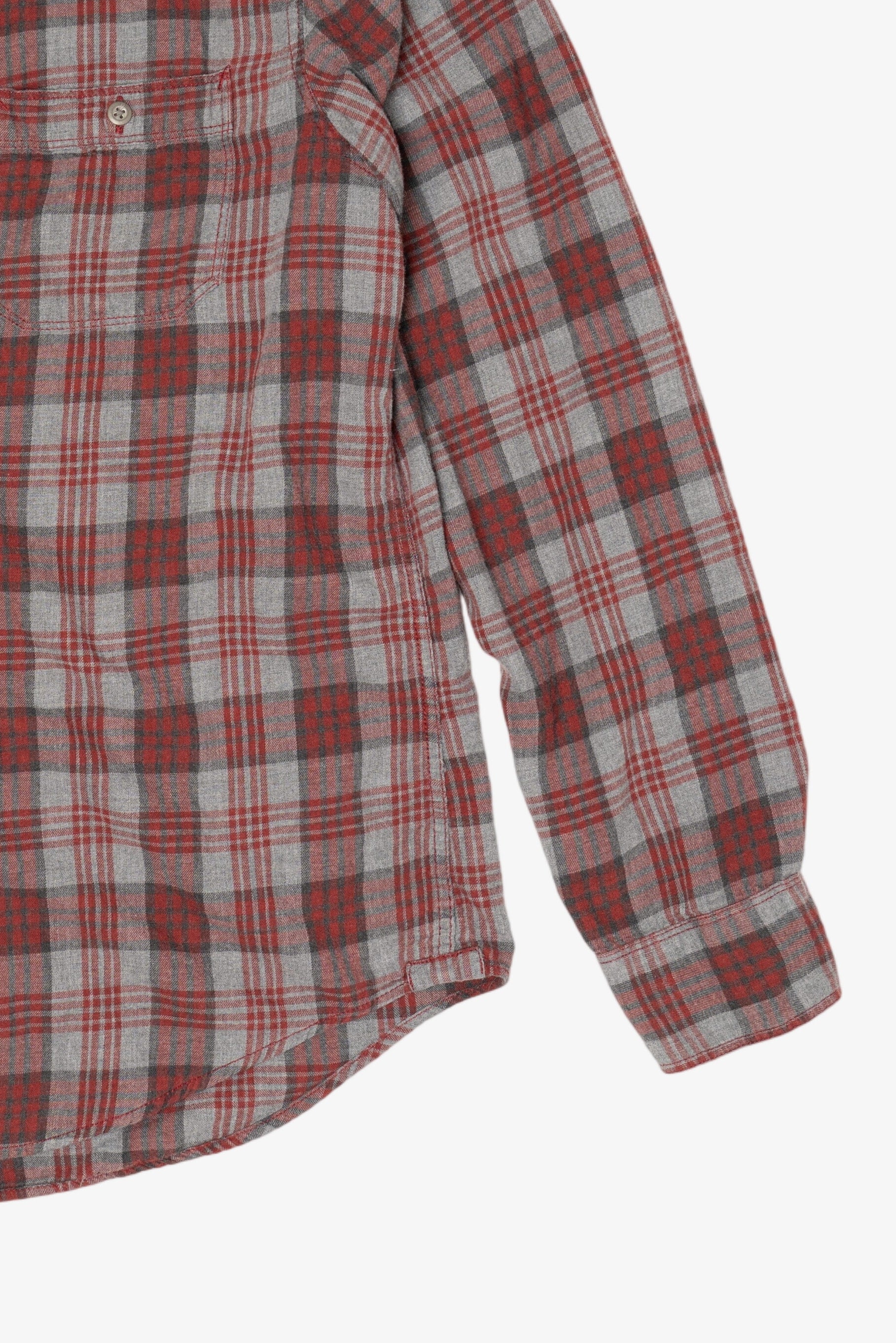 Red And Gray Perry Ellis America Flannel Shirt