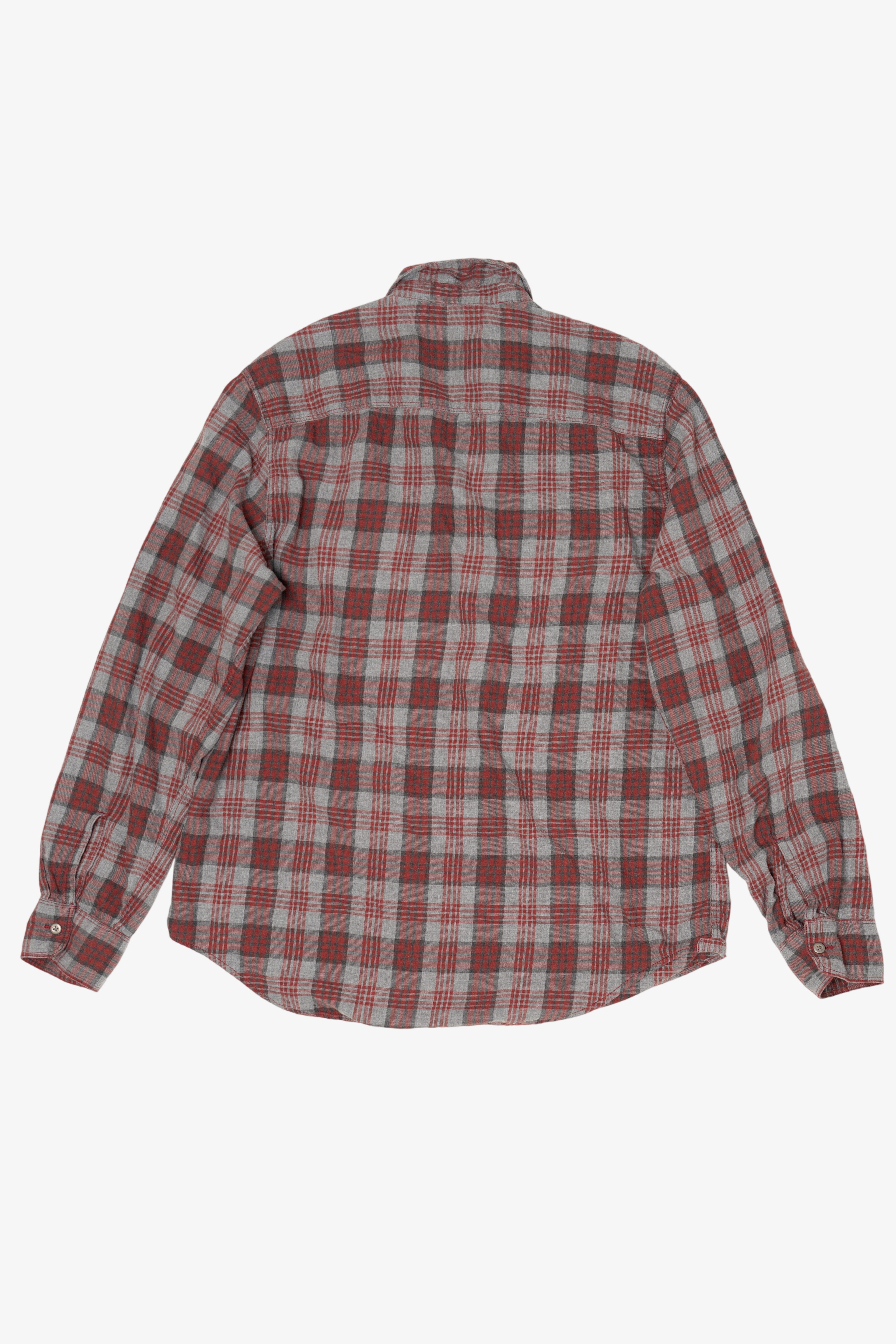 Red And Gray Perry Ellis America Flannel Shirt