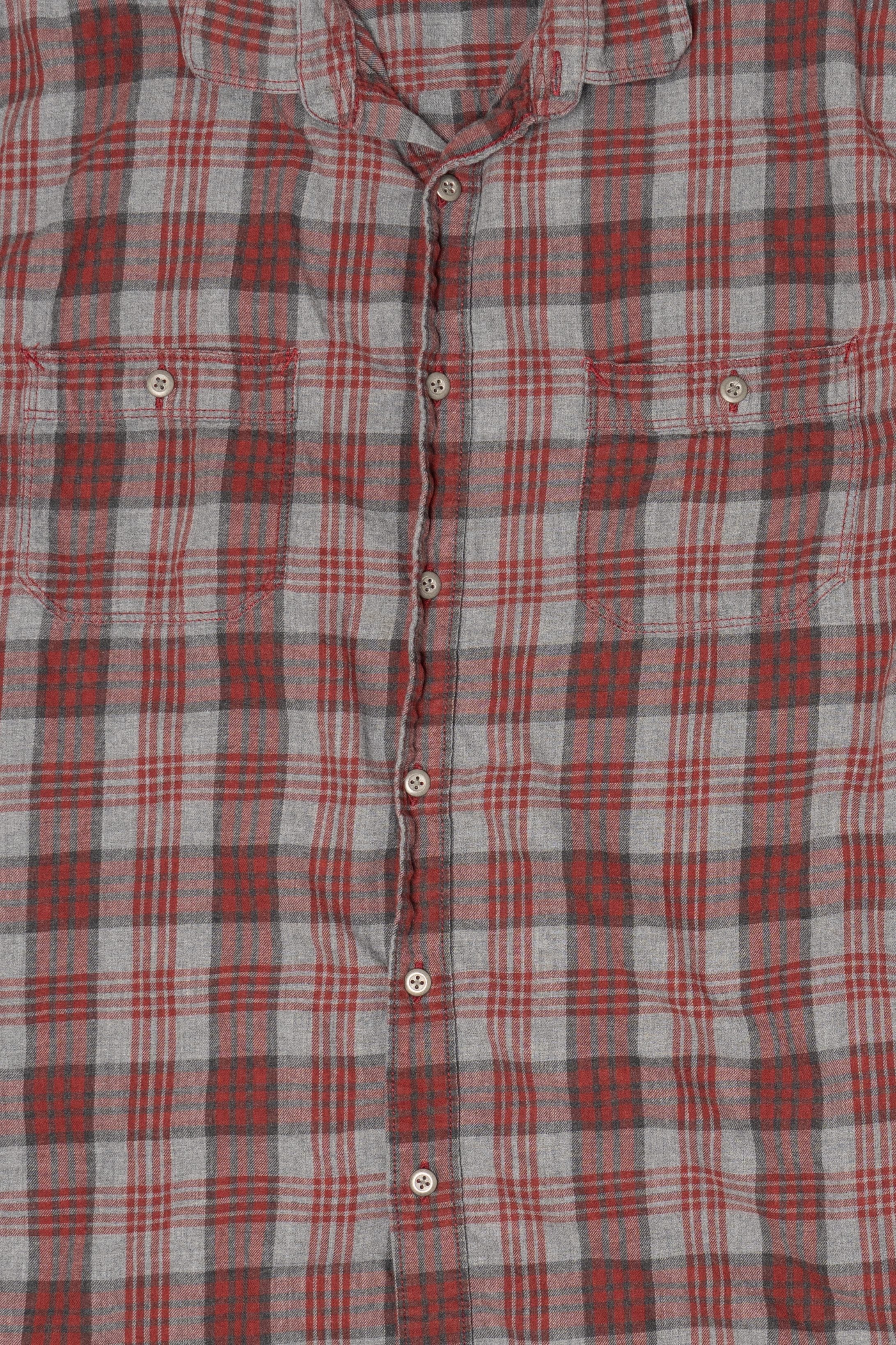 Red And Gray Perry Ellis America Flannel Shirt