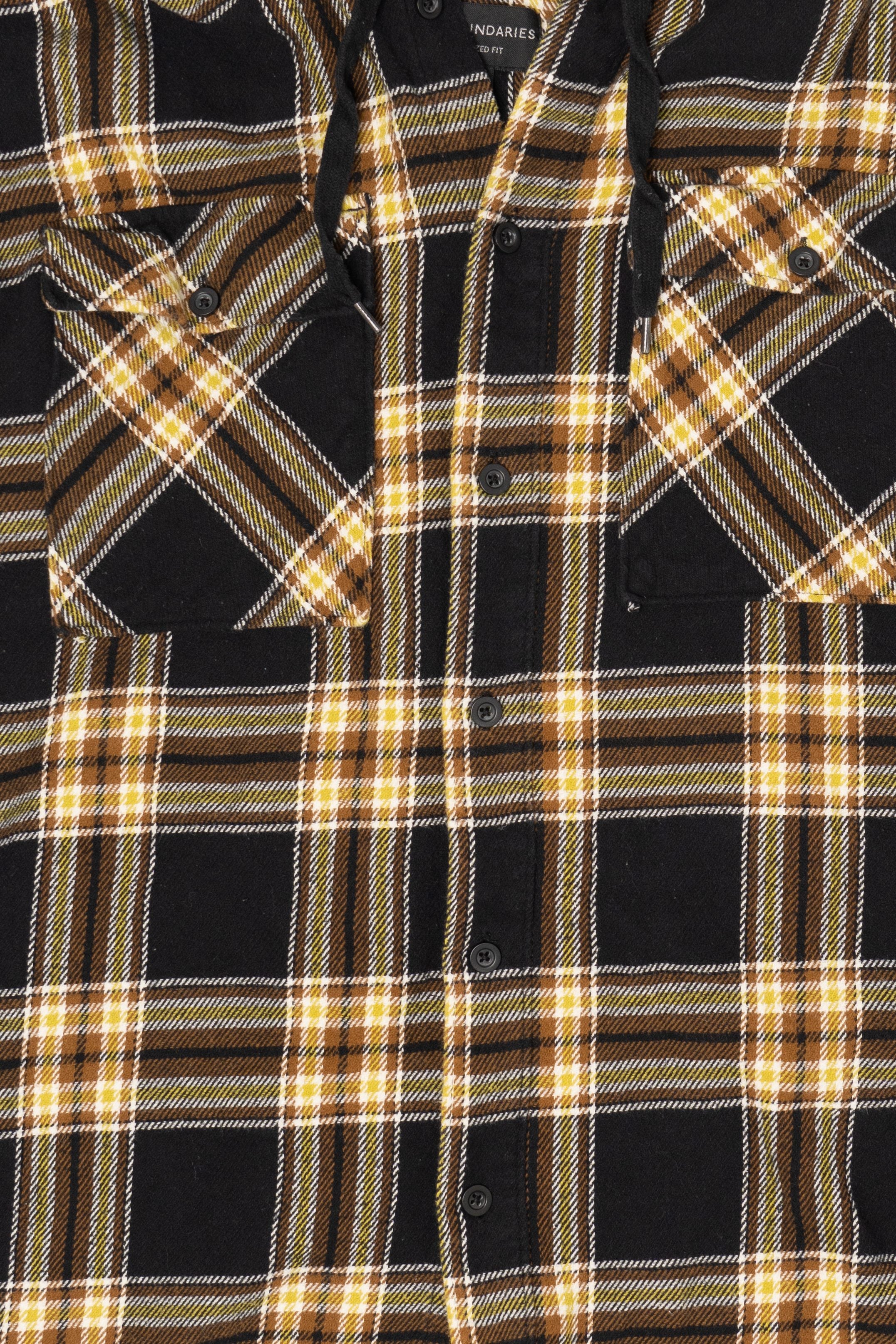 Black And Yellow No Boundaries Flannel Shirt