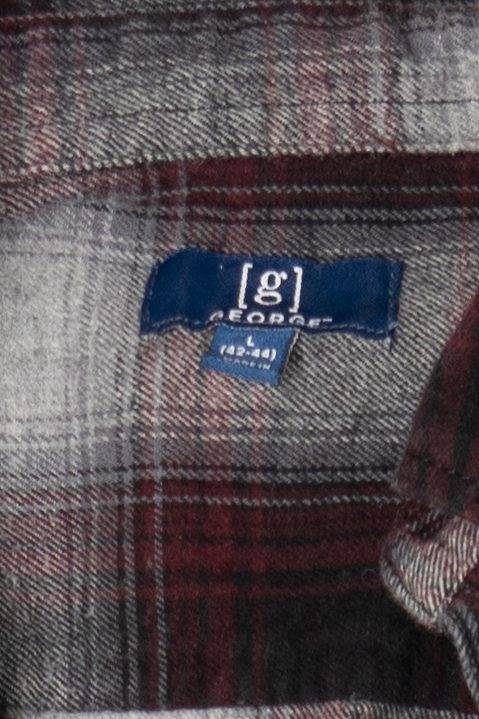 Gray And Red George Flannel Shirt