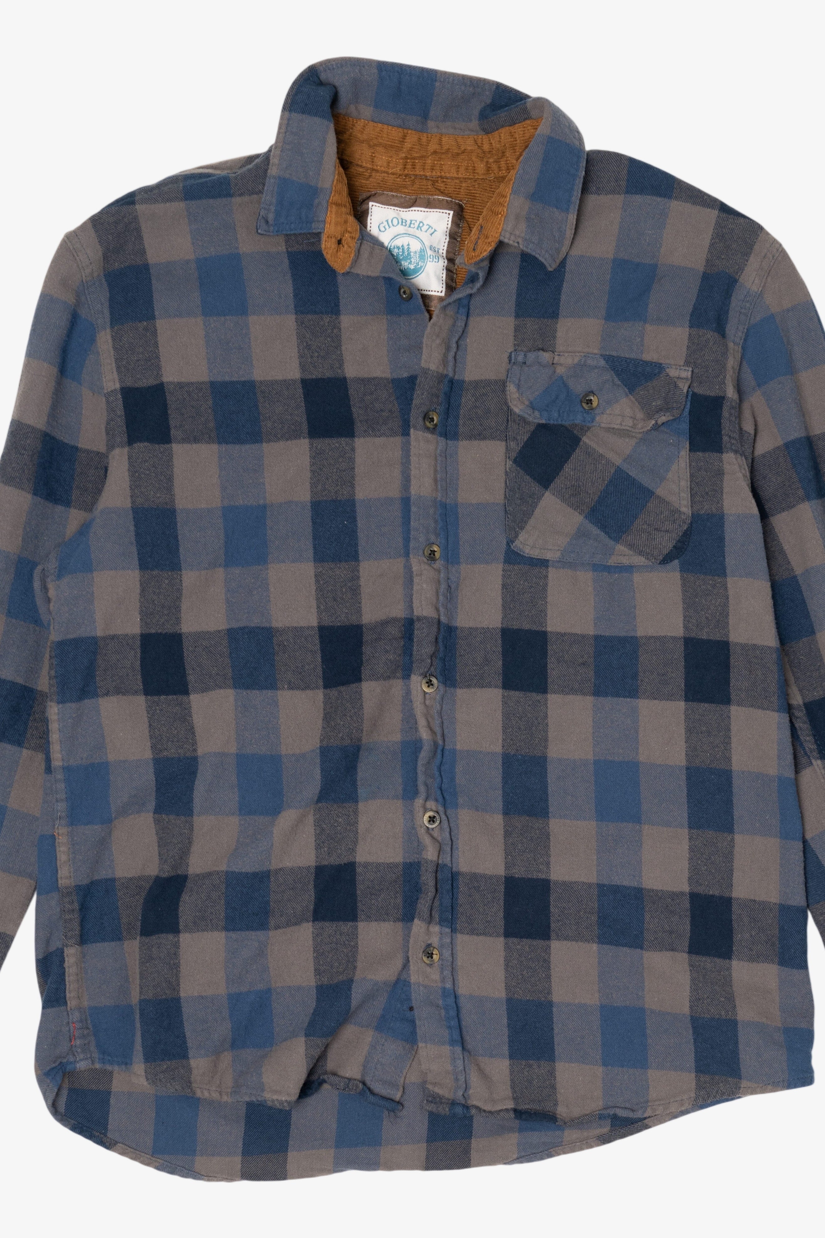 Blue And Gray Gioberti Flannel Shirt