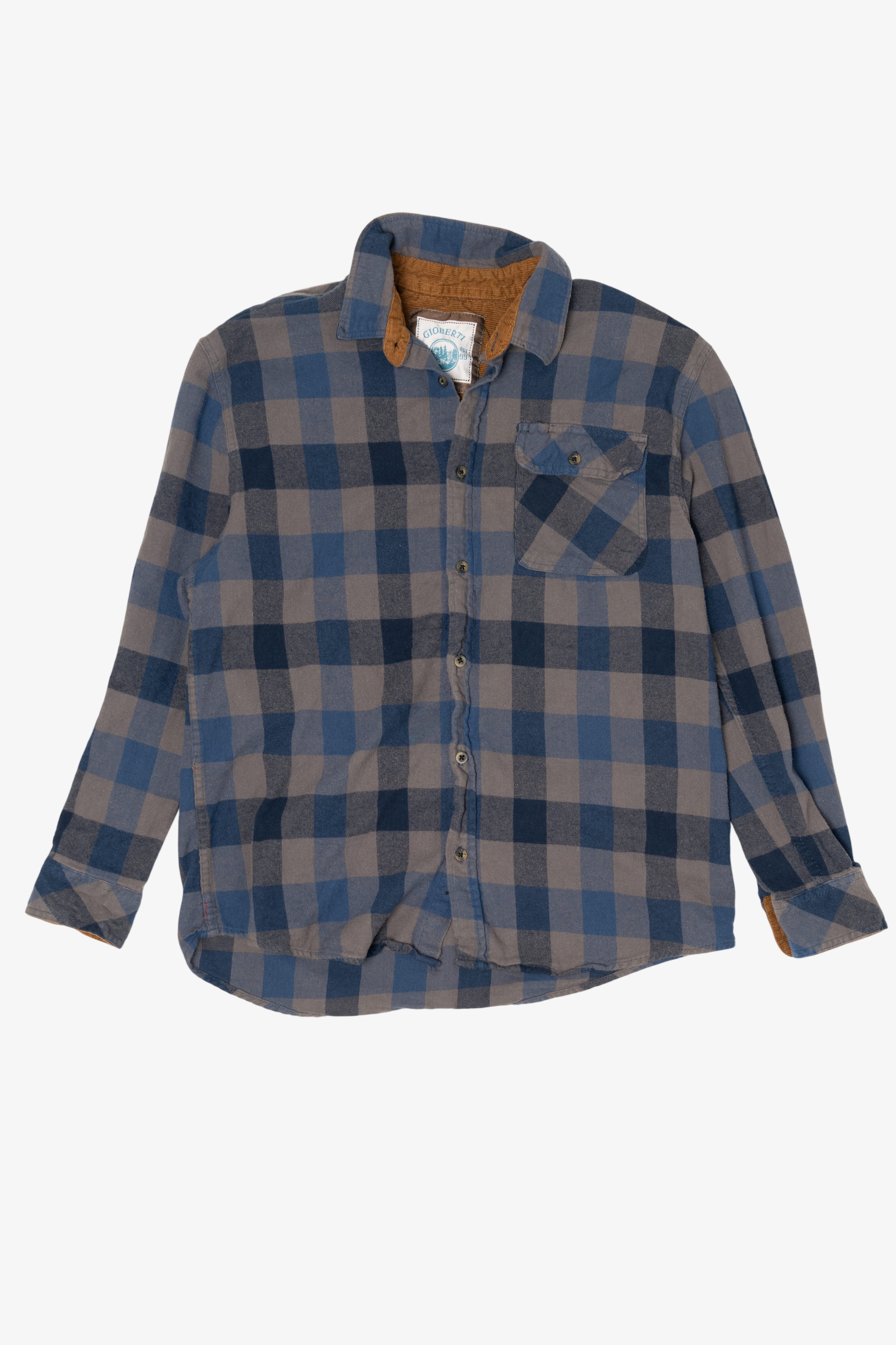 Blue And Gray Gioberti Flannel Shirt