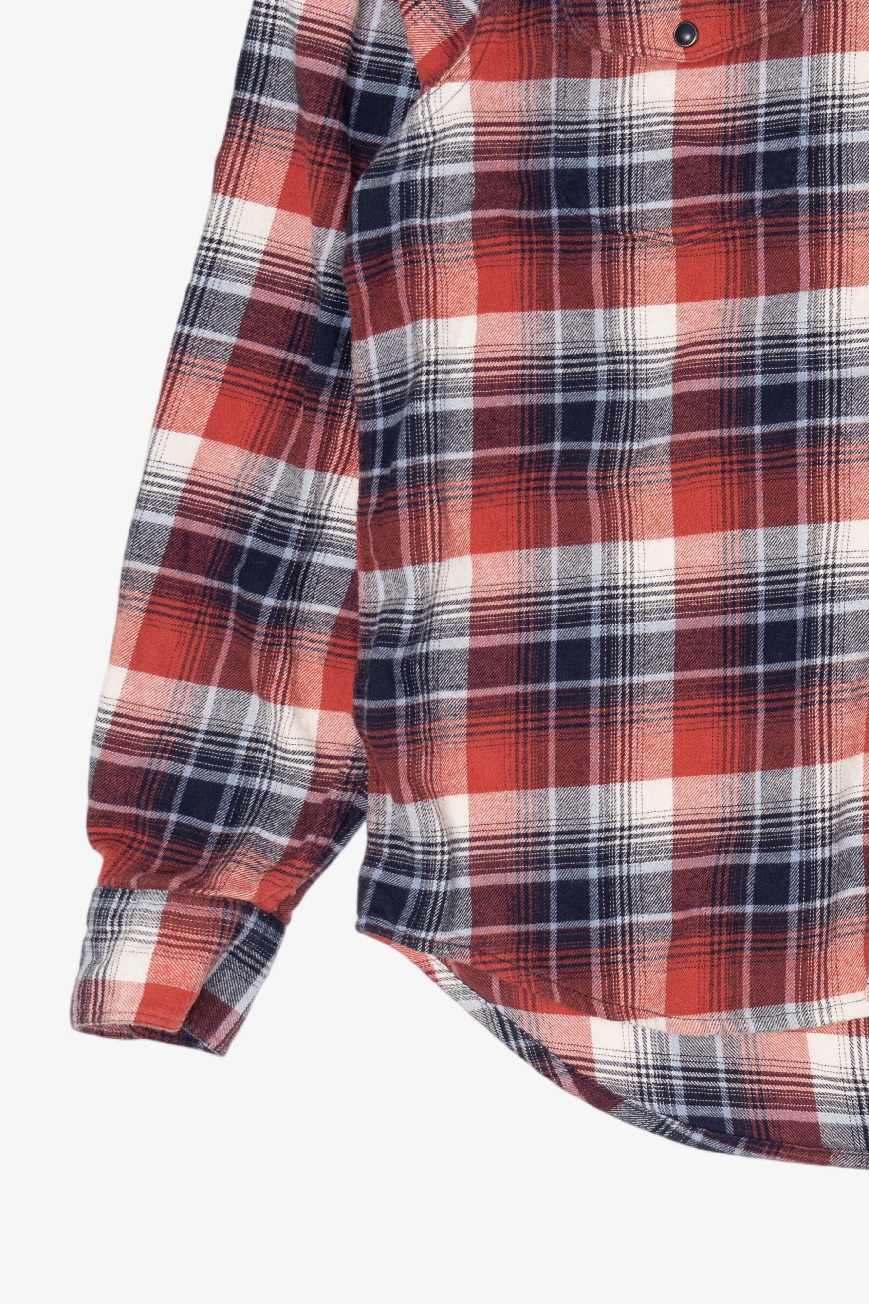 Red And Navy Blue Lucky Brand Flannel Shirt