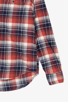 Red And Navy Blue Lucky Brand Flannel Shirt