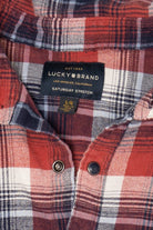 Red And Navy Blue Lucky Brand Flannel Shirt