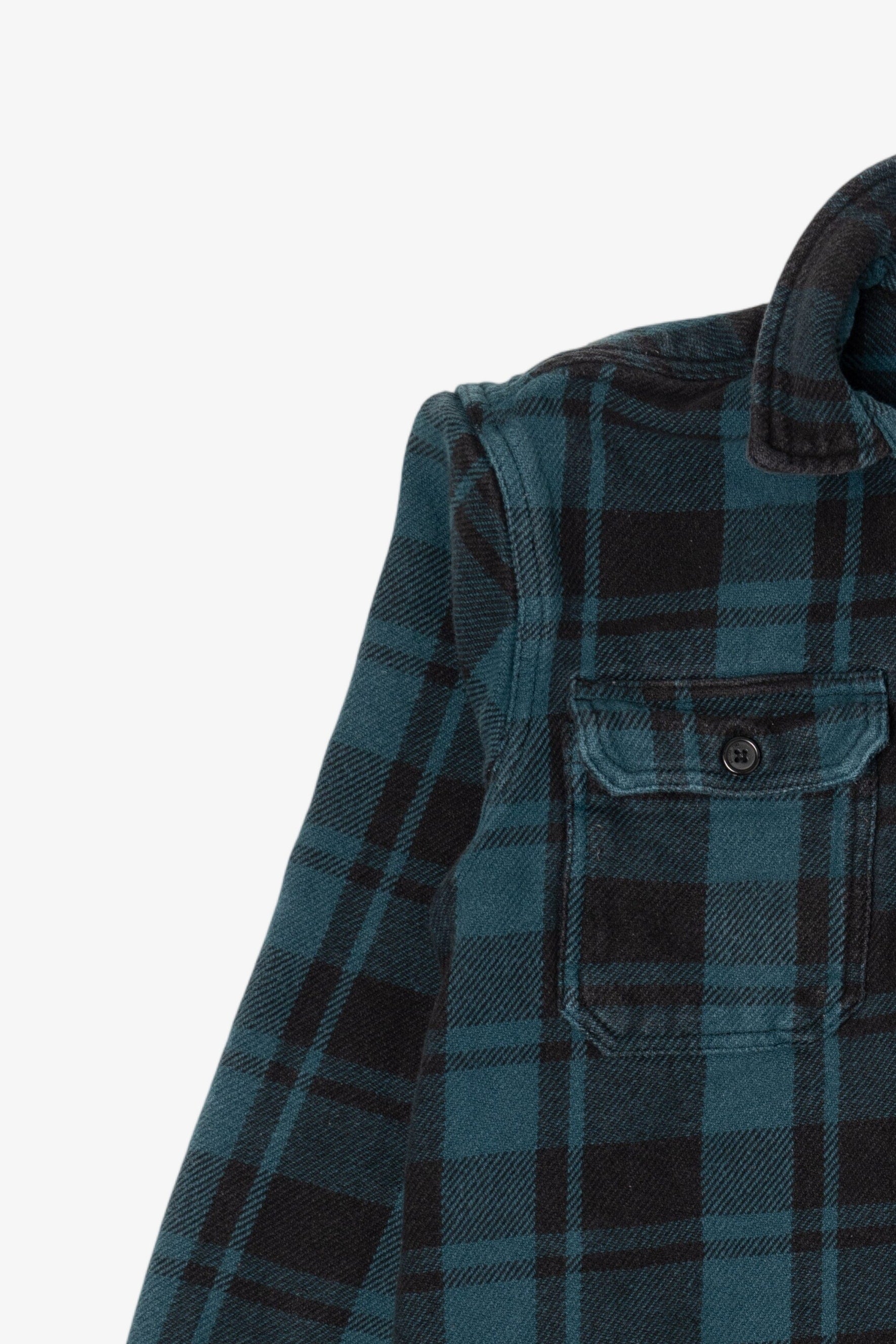 Dark Blue Divided Flannel Shirt