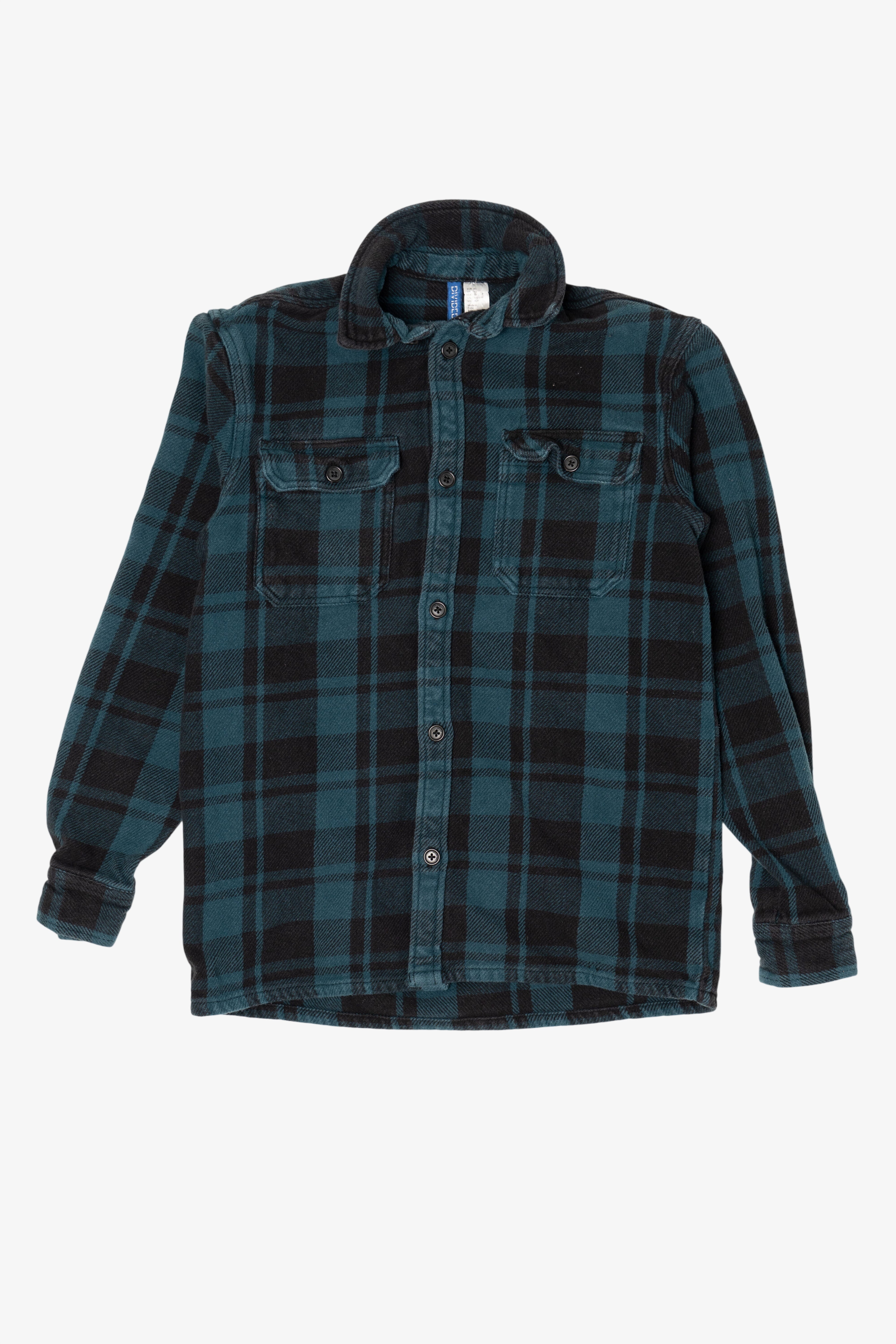 Dark Blue Divided Flannel Shirt