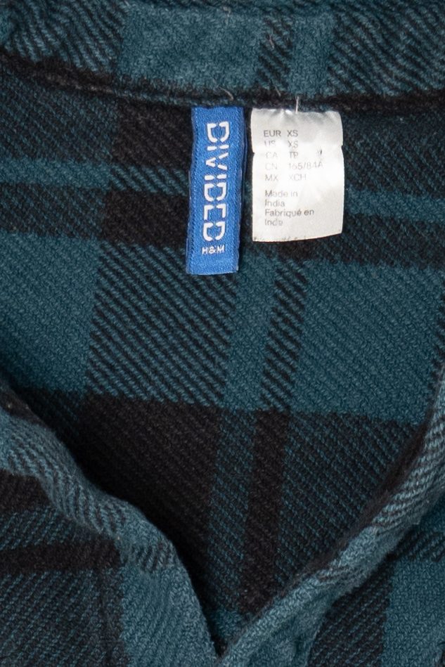 Dark Blue Divided Flannel Shirt