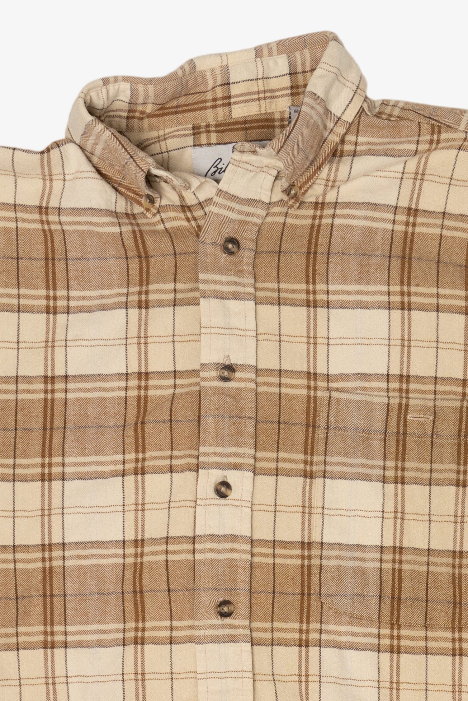 Beige Bill Blass Flannel Shirt