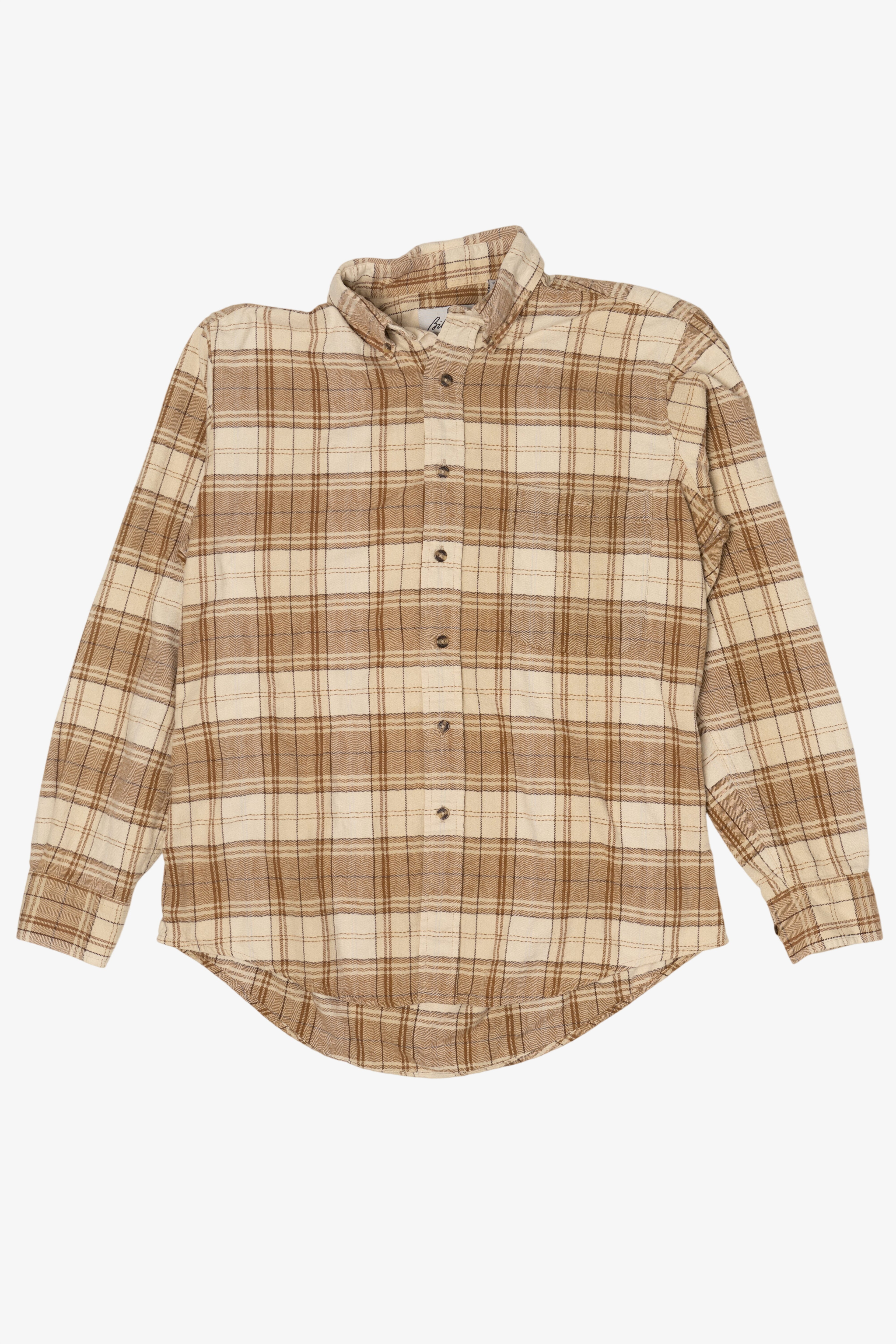 Beige Bill Blass Flannel Shirt