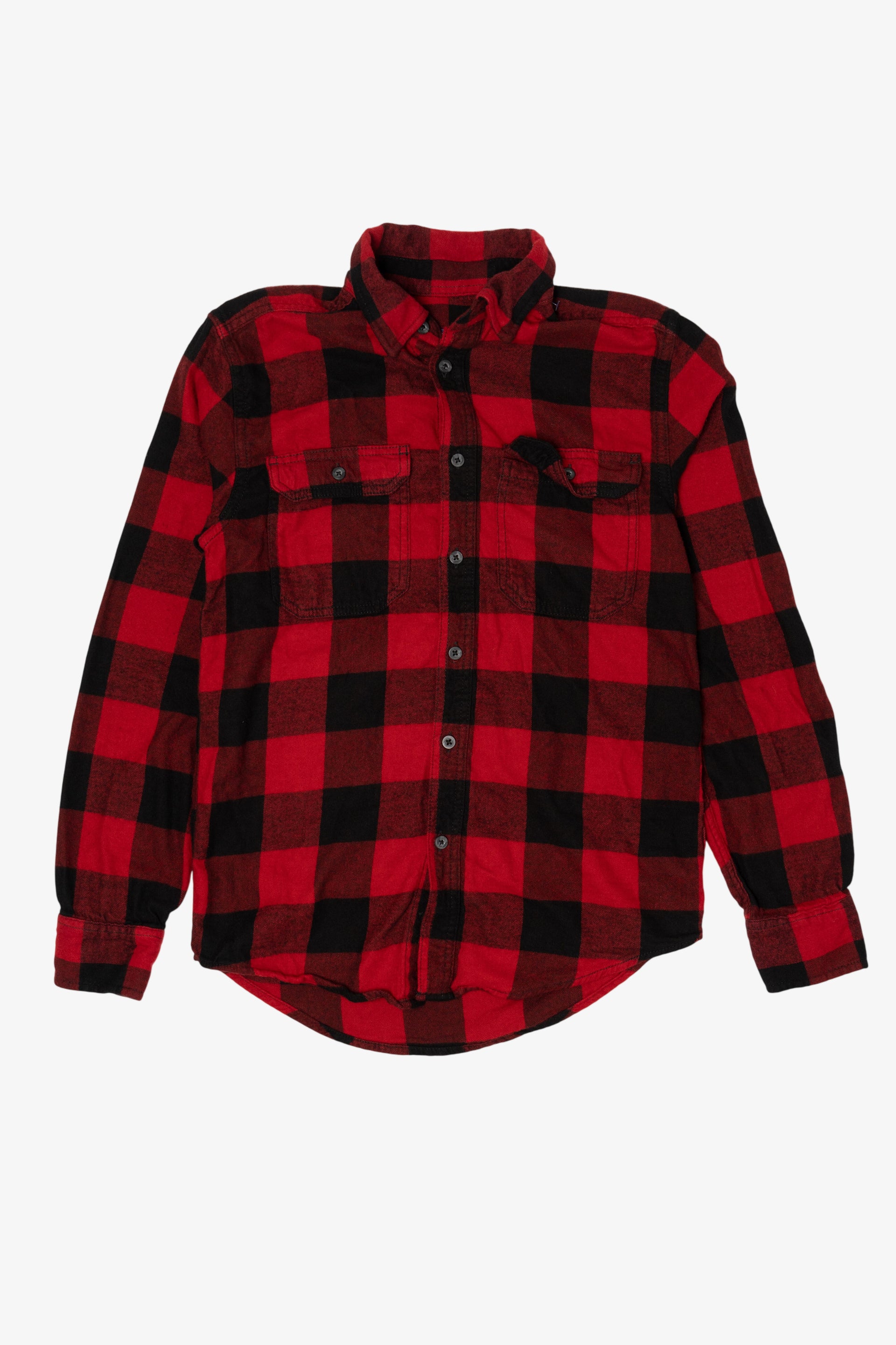 George Men's and Big Men's Flannel Shirt with Long Sleeves, Sizes Xs-3xlt, Red