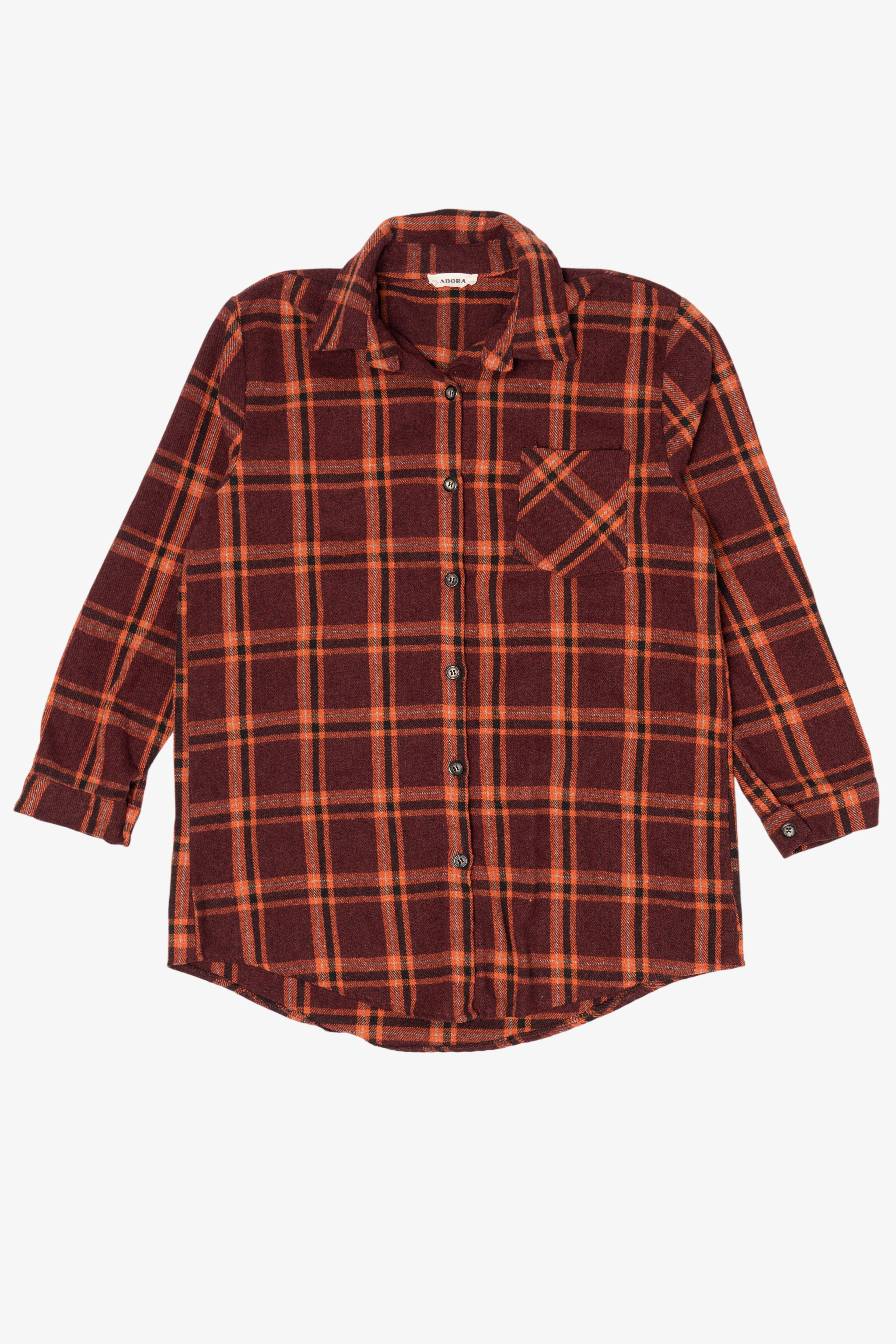 Red And Orange Adora Flannel Shirt