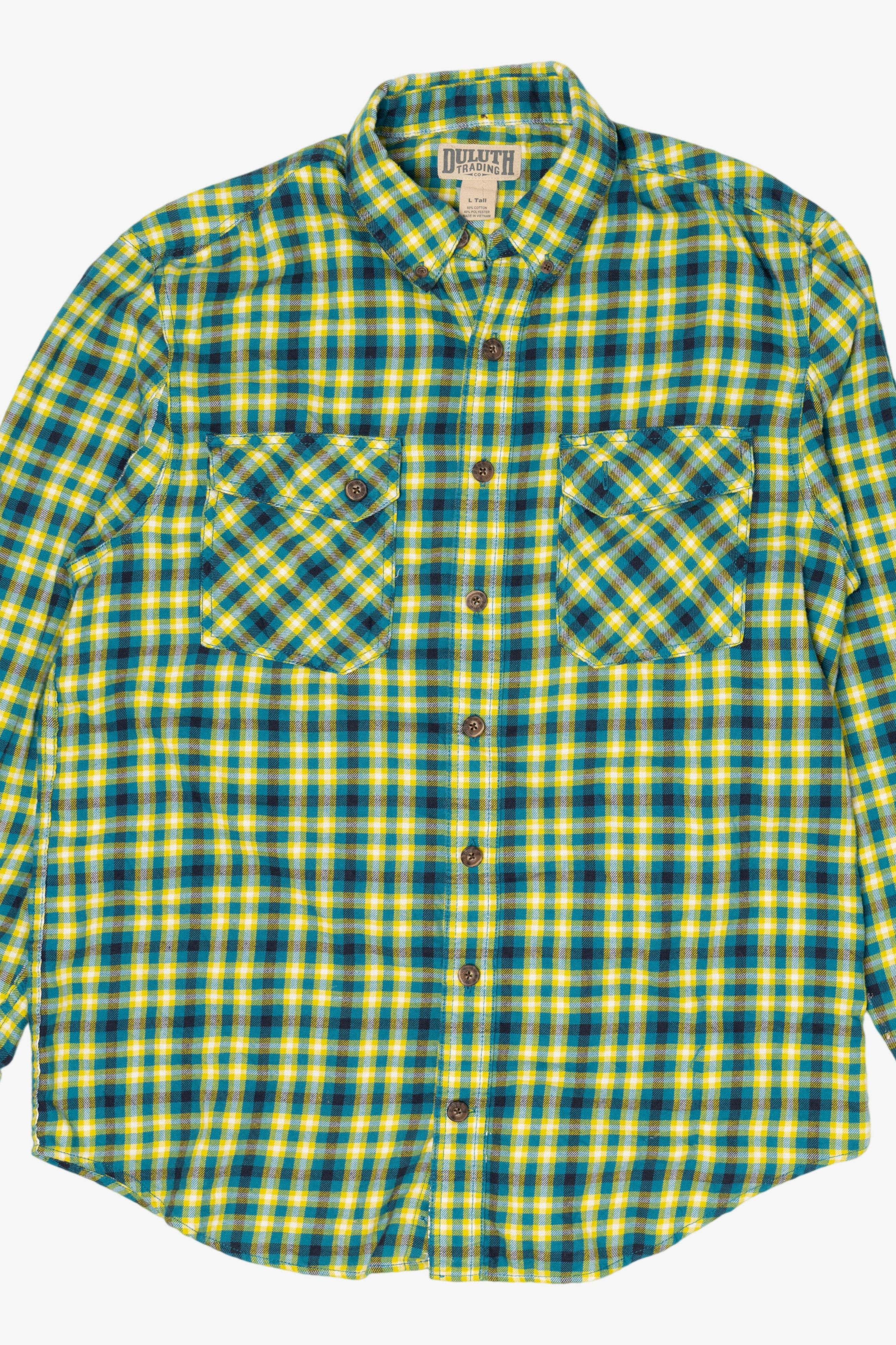 Blue And Yellow Duluth Trading Co. Flannel Shirt