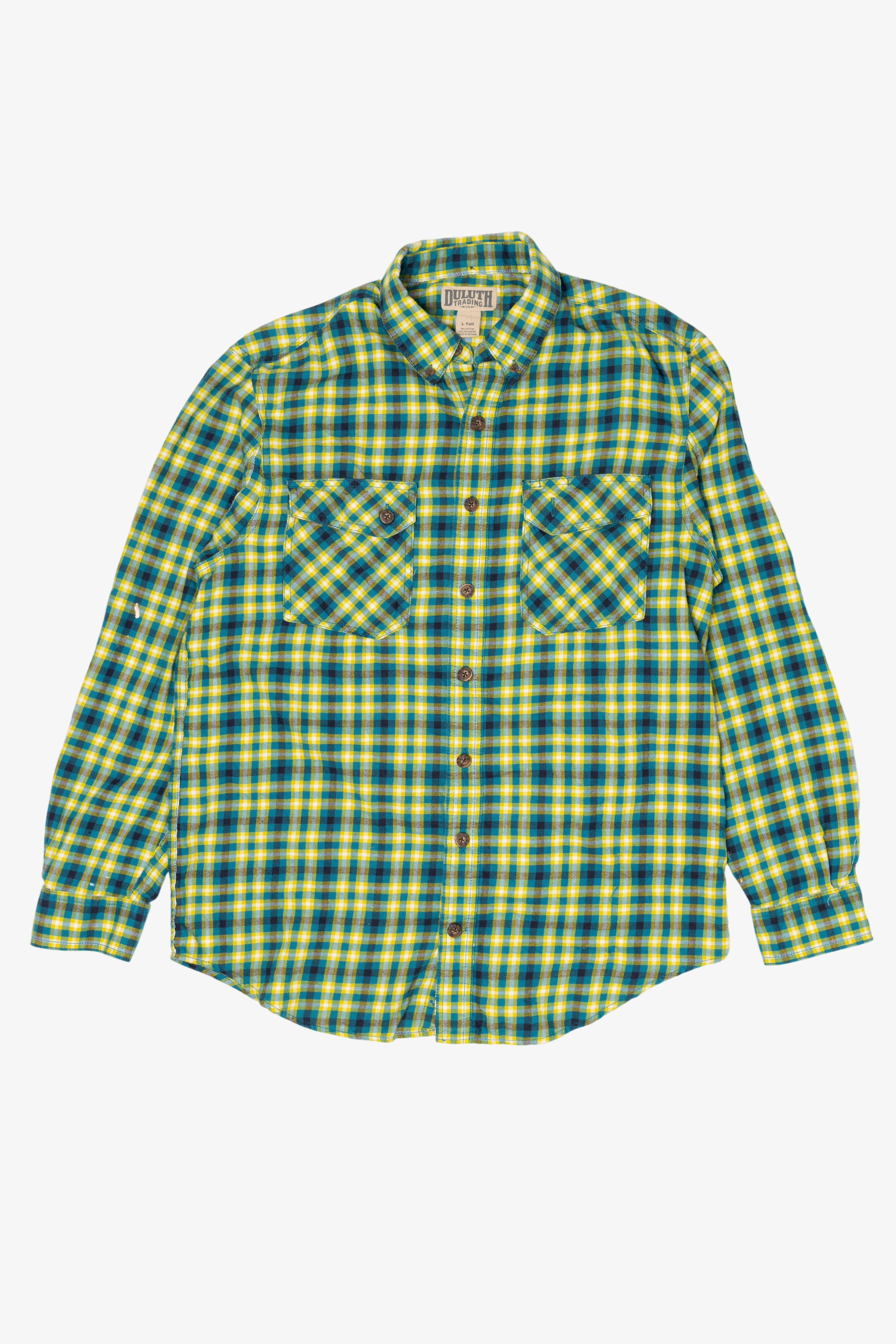 Blue And Yellow Duluth Trading Co. Flannel Shirt