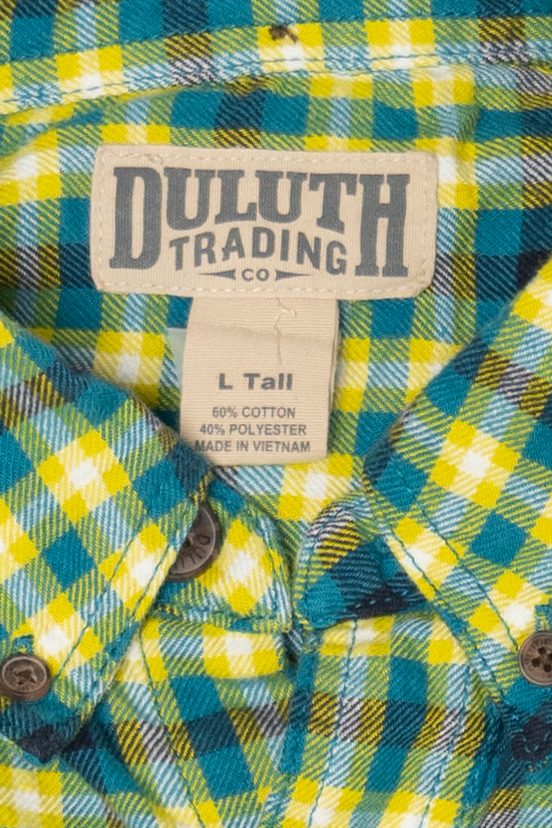 Blue And Yellow Duluth Trading Co. Flannel Shirt