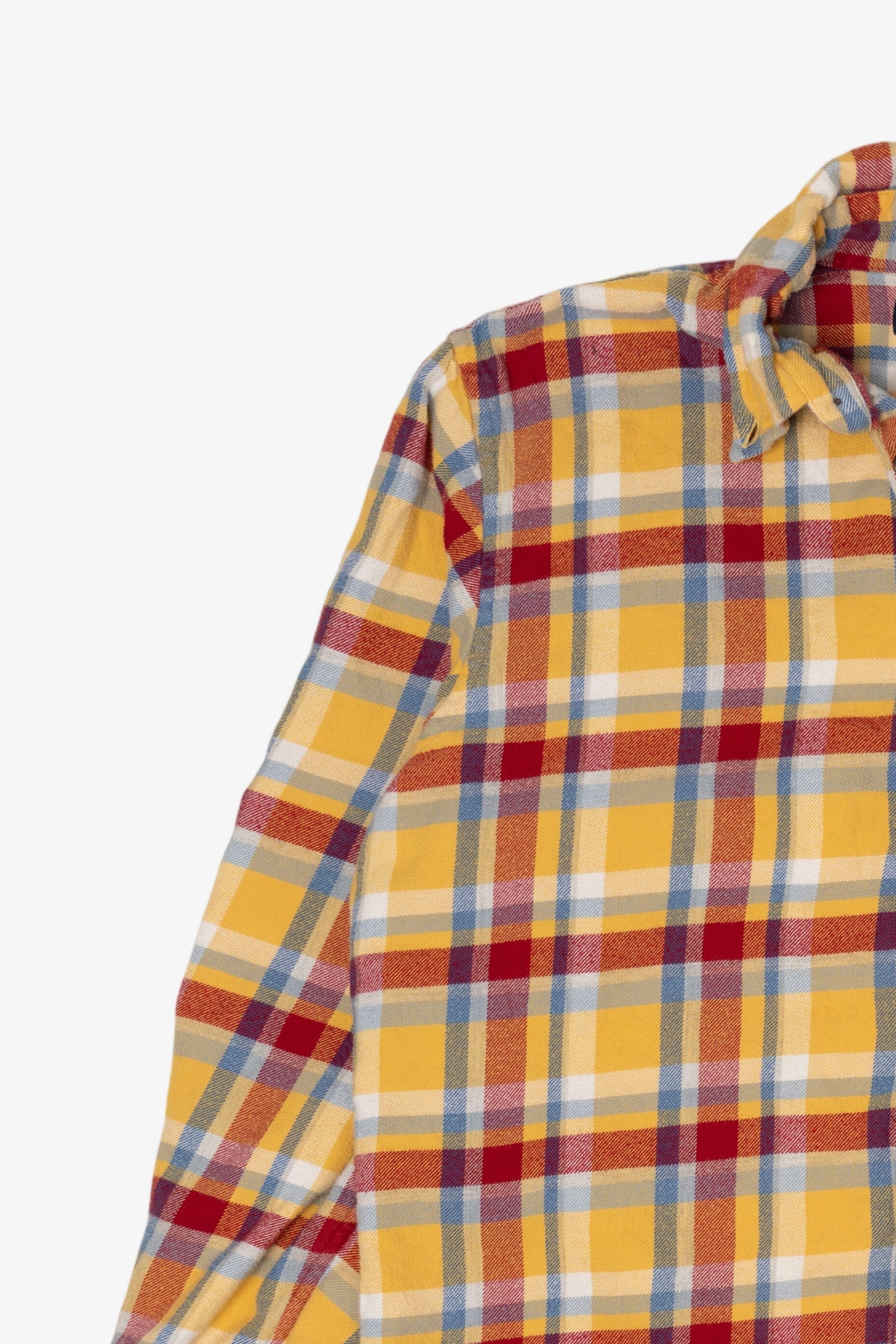 Yellow And Red Lands' End Flannel Shirt