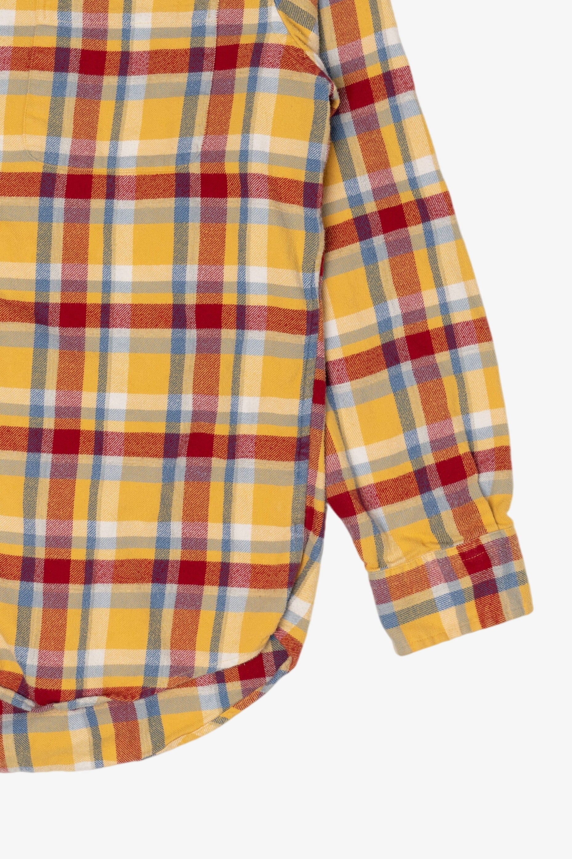 Yellow And Red Lands' End Flannel Shirt
