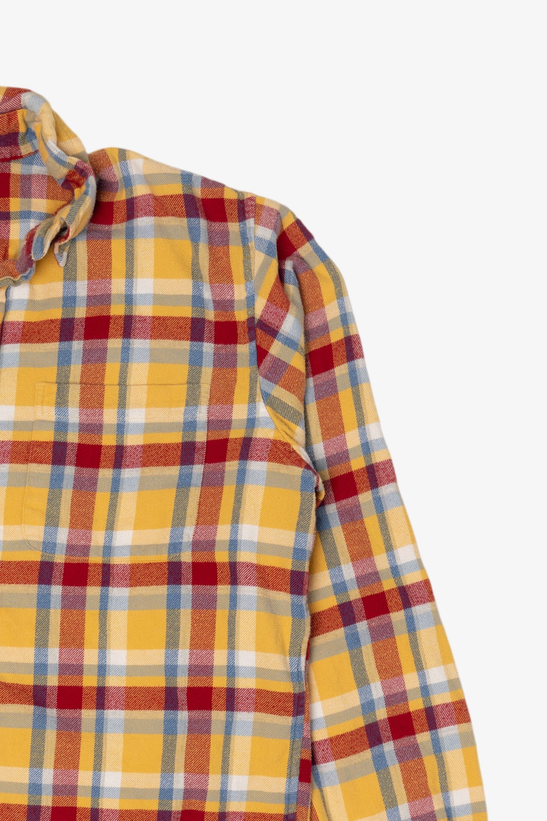 Yellow And Red Lands' End Flannel Shirt