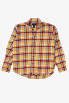 Yellow And Red Lands' End Flannel Shirt