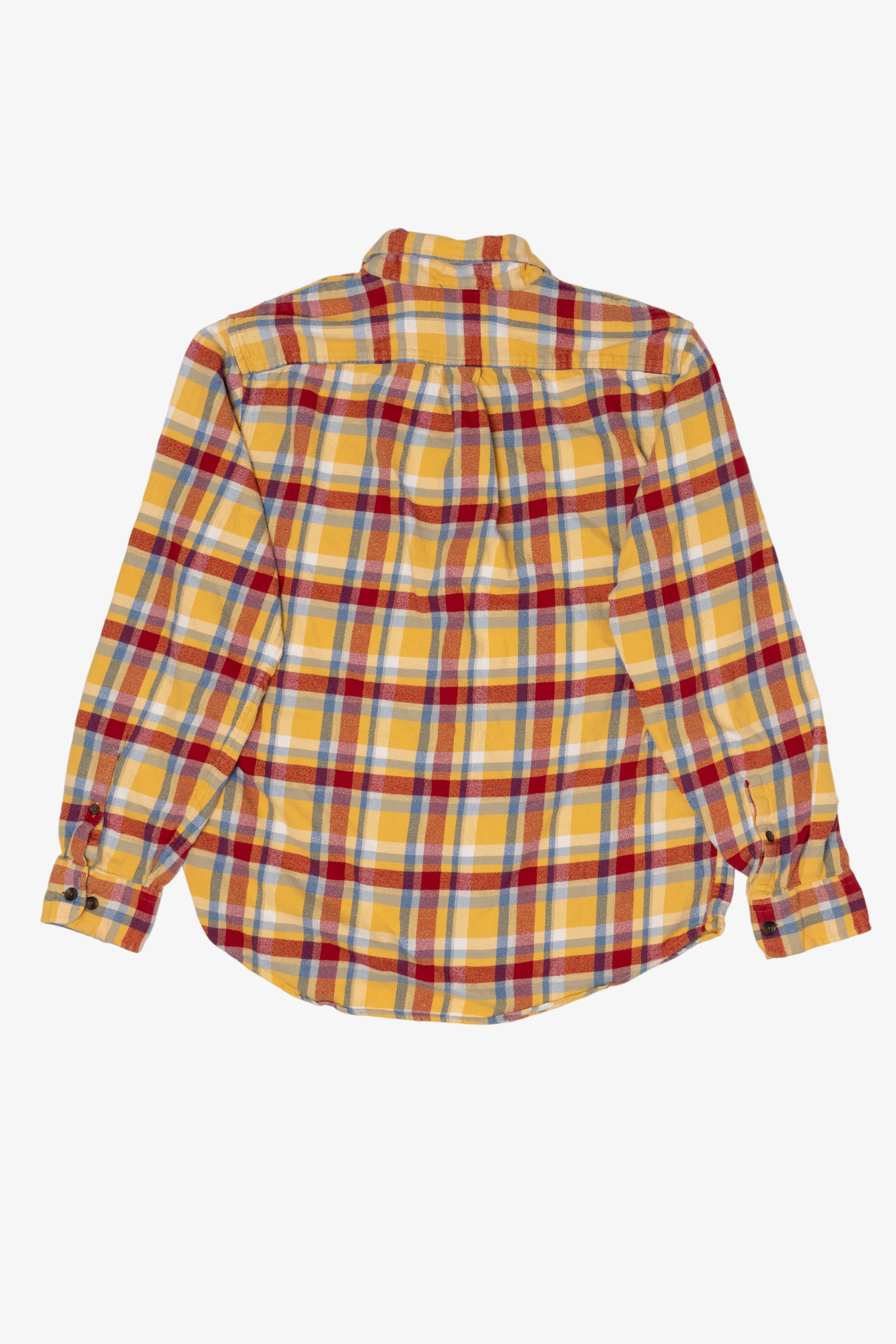 Yellow And Red Lands' End Flannel Shirt