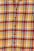 Yellow And Red Lands' End Flannel Shirt