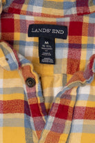 Yellow And Red Lands' End Flannel Shirt