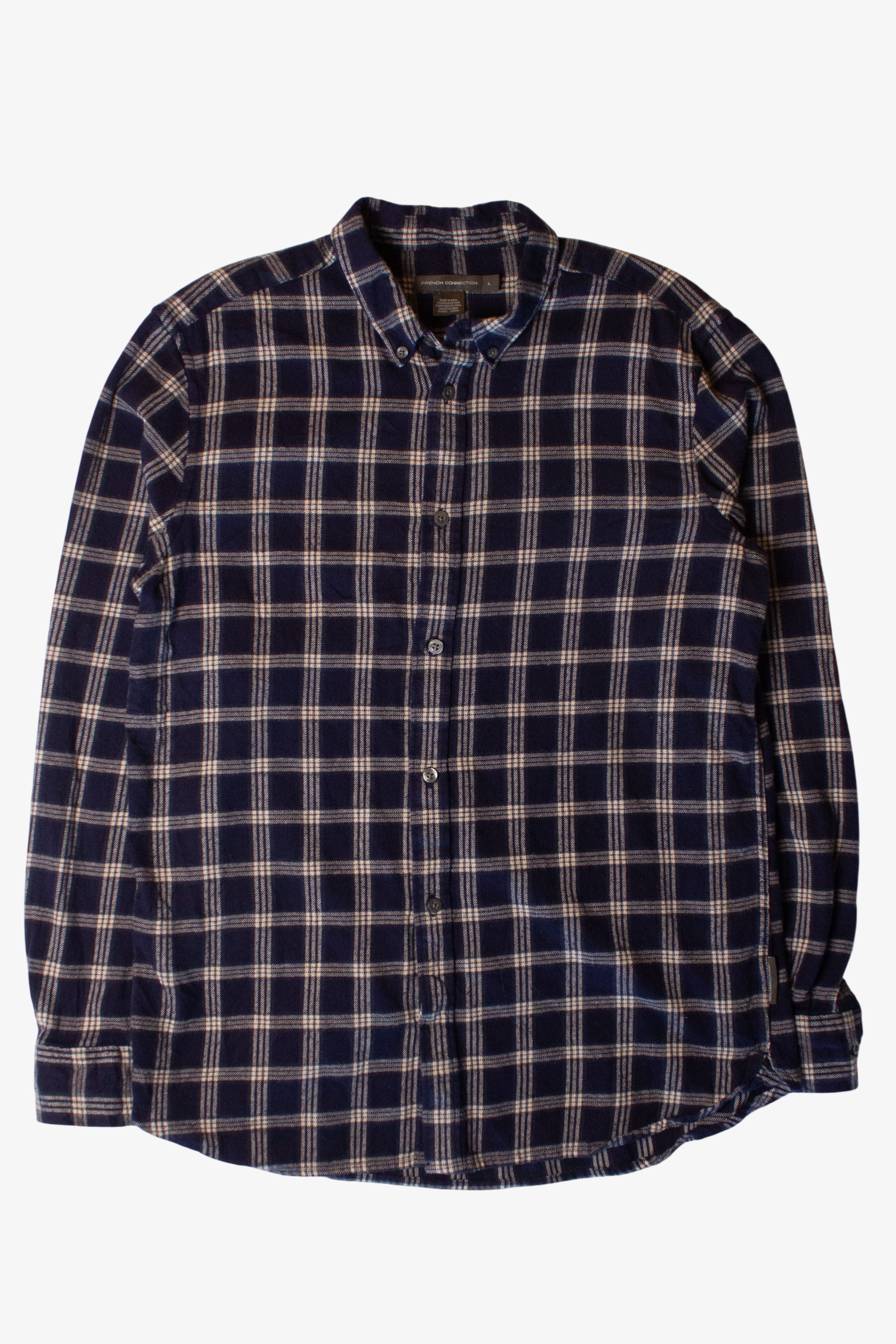 Navy Blue French Connection Flannel Shirt (2000s)