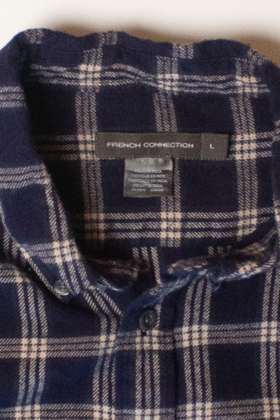 Navy Blue French Connection Flannel Shirt (2000s)
