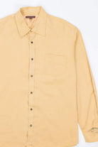 Vintage Mustard Silk Long Sleeve Button Up