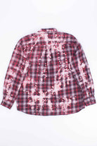 Red Bleach Splashed Flannel Shirt