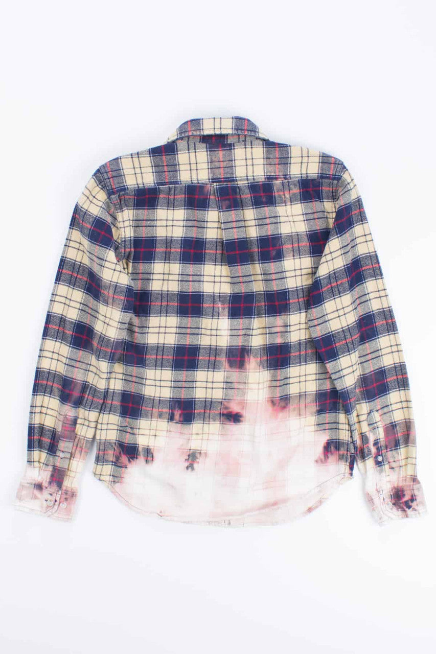 Yellow Bleach Dipped Flannel Shirt