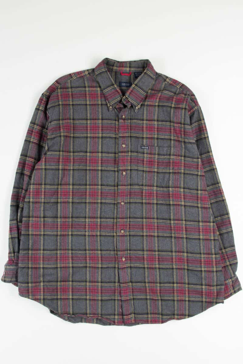 Grey Vintage Izod Flannel 2677