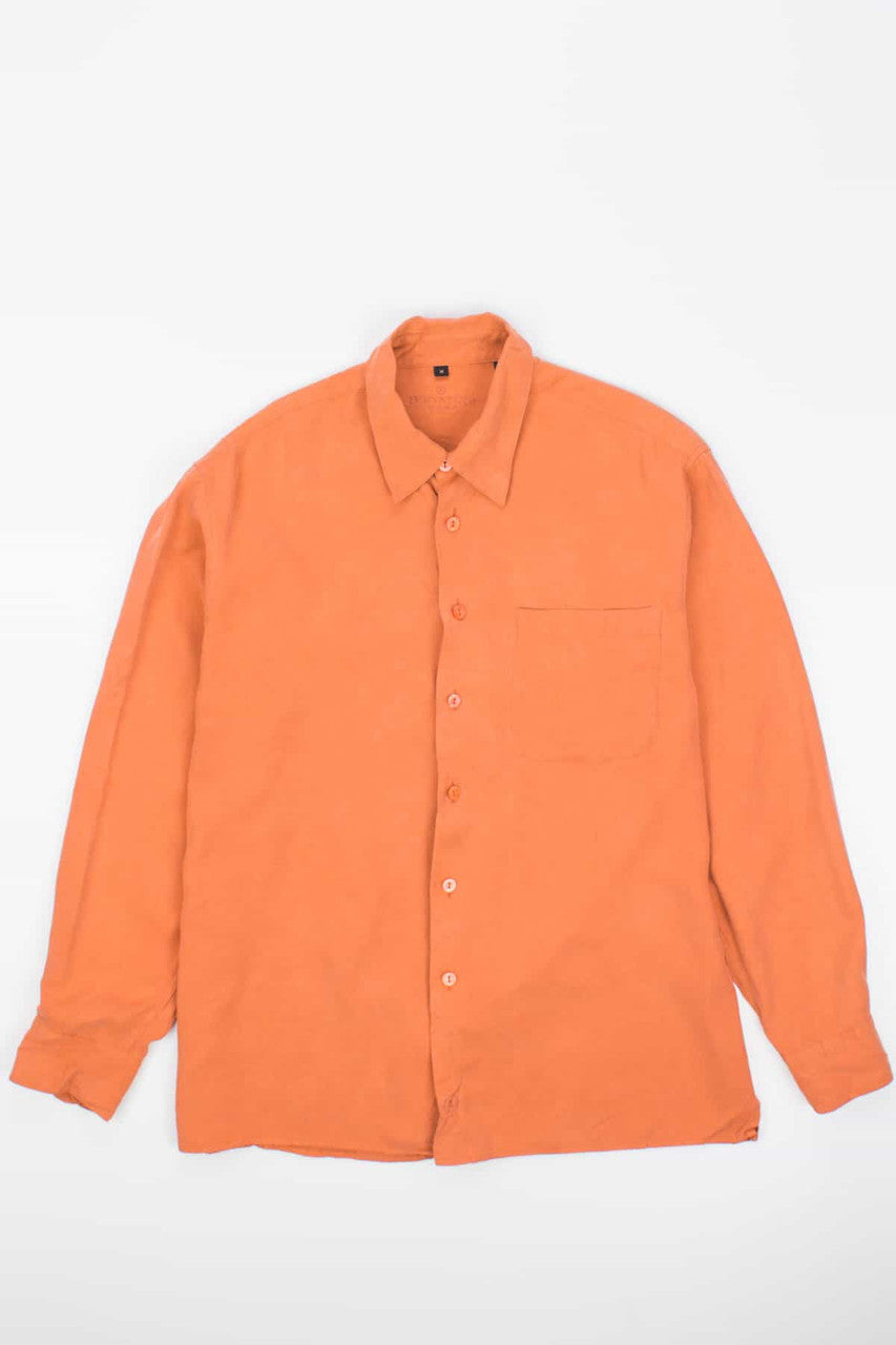 Vintage Bugatchi Woven Silk Long Sleeve Button Down