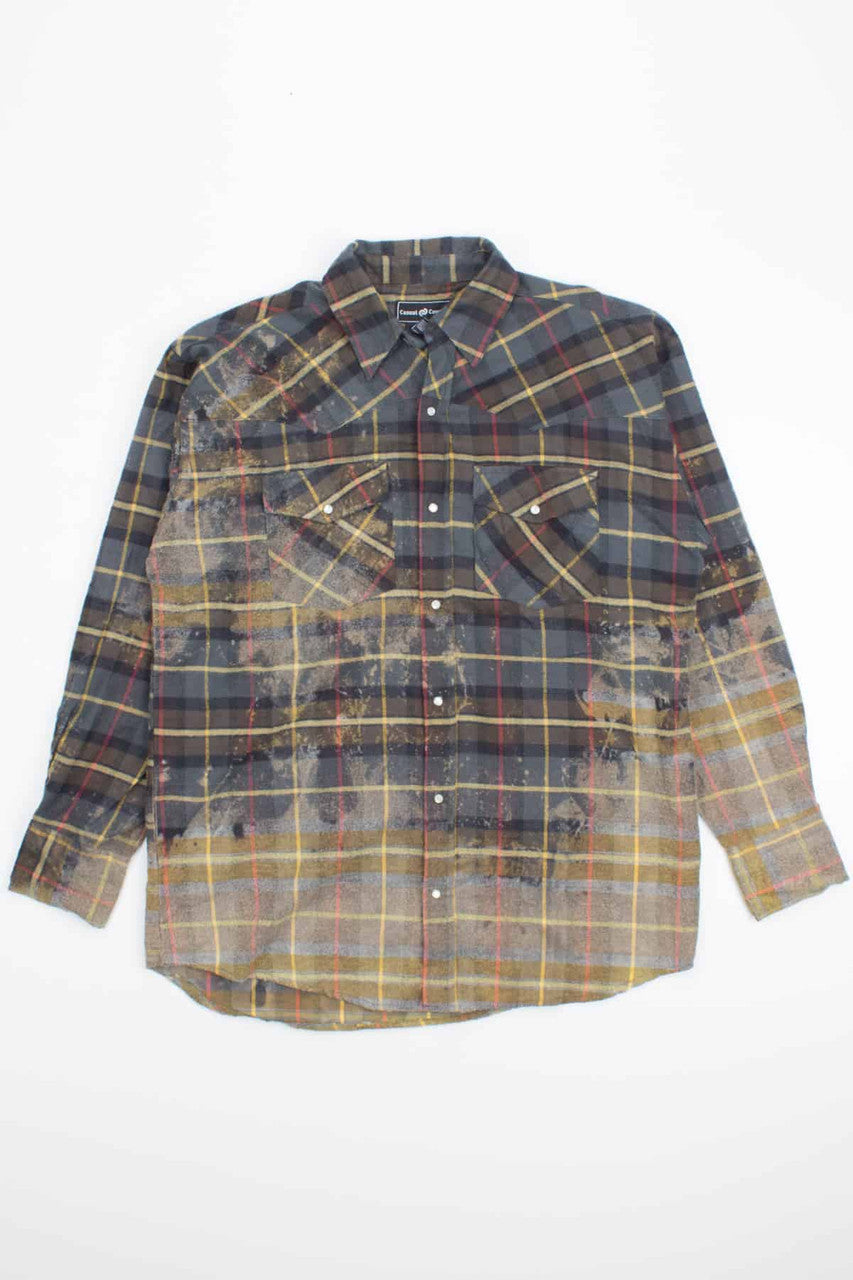 Bleached Pearl Snap Button Flannel