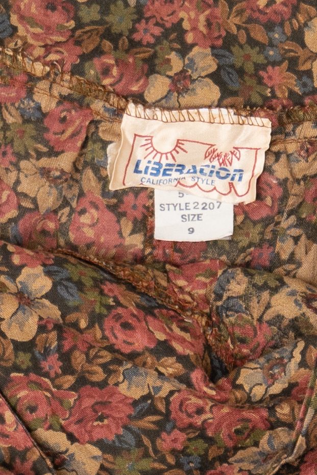 Vintage Liberation California Floral Wide Leg Skirt Pants (1970s)