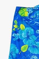 Vintage Blue Hibiscus Tie Waist Beach Cover Up (1990s)