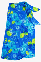 Vintage Blue Hibiscus Tie Waist Beach Cover Up (1990s)