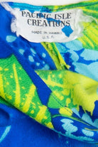 Vintage Blue Hibiscus Tie Waist Beach Cover Up (1990s)
