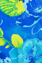 Vintage Blue Hibiscus Tie Waist Beach Cover Up (1990s)