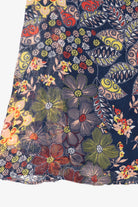 Navy Blue Kim Rogers Floral Maxi Skirt (2010s)