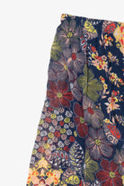 Navy Blue Kim Rogers Floral Maxi Skirt (2010s)