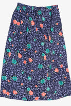 Vintage Navy Blue Liz Baker Floral Skirt (2000s)