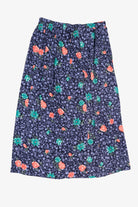 Vintage Navy Blue Liz Baker Floral Skirt (2000s)