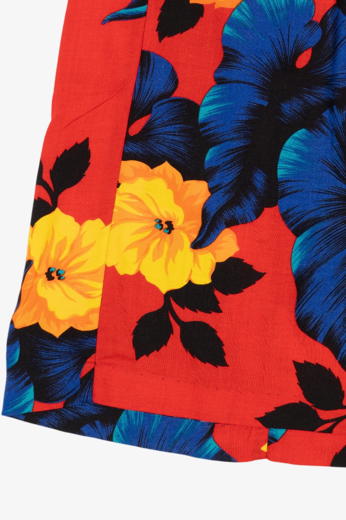 Vintage Red Floral Midi Skirt (1990s)