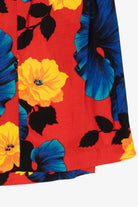 Vintage Red Floral Midi Skirt (1990s)