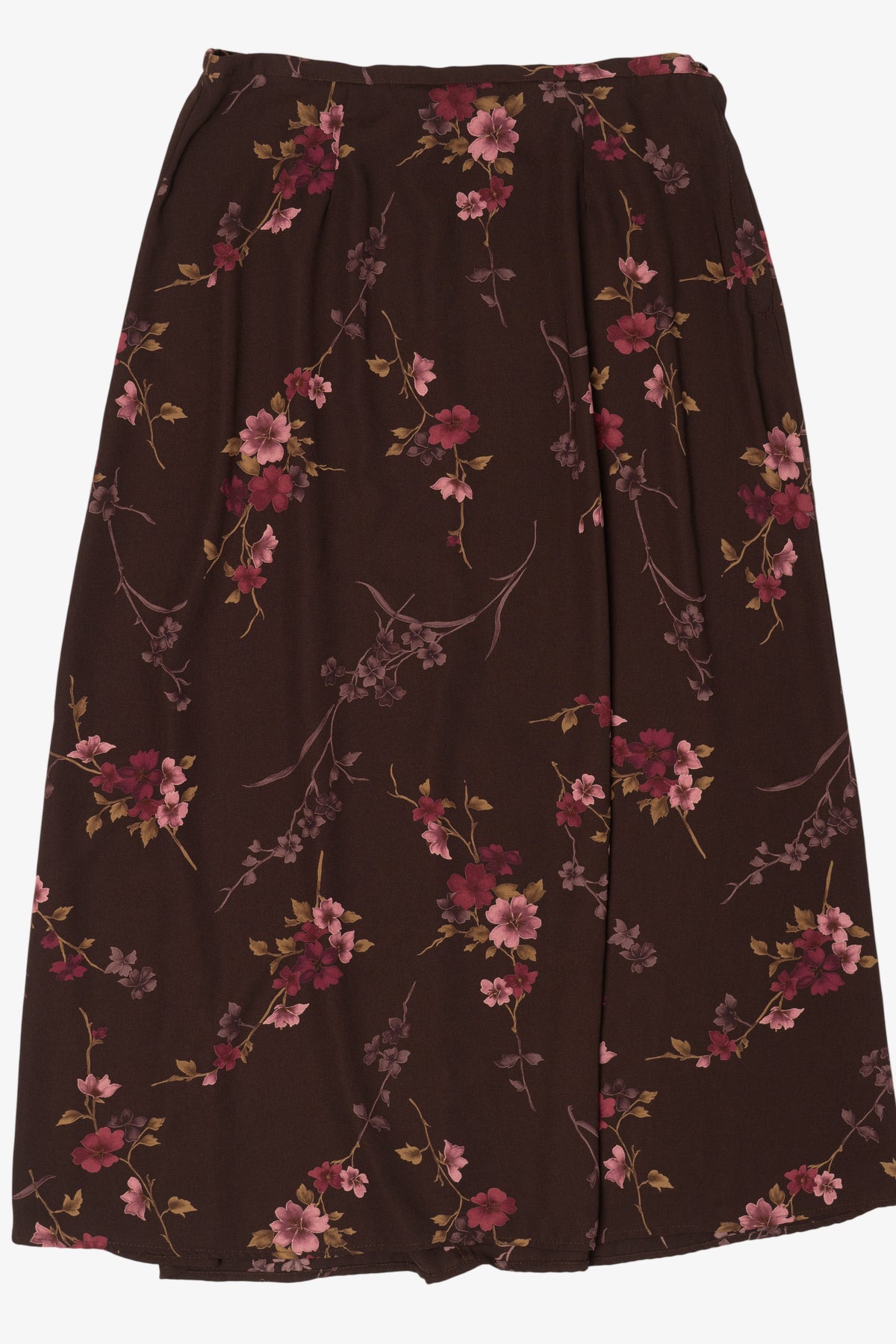 Vintage Dark Brown Floral Dress Barn Maxi Skirt (1990s)