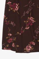 Vintage Dark Brown Floral Dress Barn Maxi Skirt (1990s)