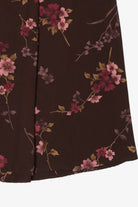 Vintage Dark Brown Floral Dress Barn Maxi Skirt (1990s)